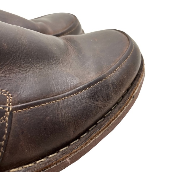 CLARKS Dark Chocolate Brown Genuine Leather Slip ON Loafers Casual Shoes sz 12 - Picture 4 of 16